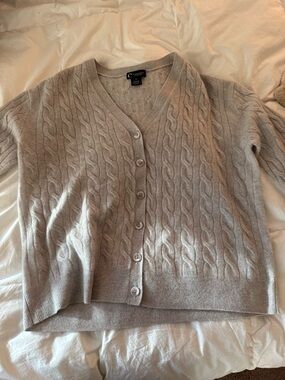 Bloomingdale's Women's Cable-Knit V-Neck Cashmere Cardigan - Taupe
